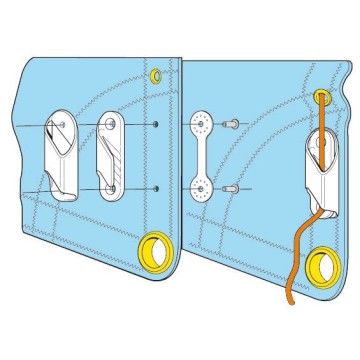 Clamcleat® sail cleats für Segel, aus Nylon, shield, weiss