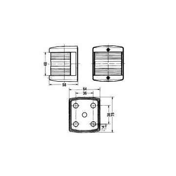 Schwarz Hecklicht 10W 12V Serie 25 Sichtwinkel: 135