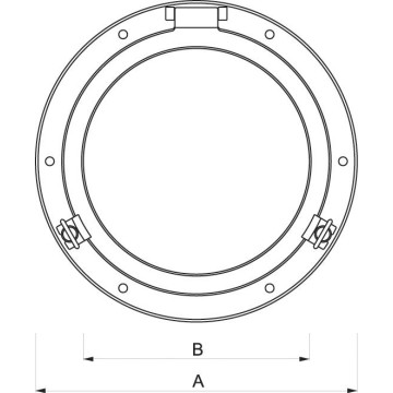 Miroir en forme de hublot en laiton poli , plusieurs tailles au choix