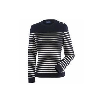 Gestreifter Marinepullover Saint James Marée, Navy/Ecume