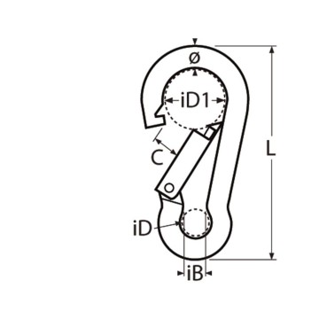 Mousqueton pompier inox (plusieurs tailles)