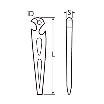 Schäkelschlüssel, gestanzt, Edelstahl A4, 86mm