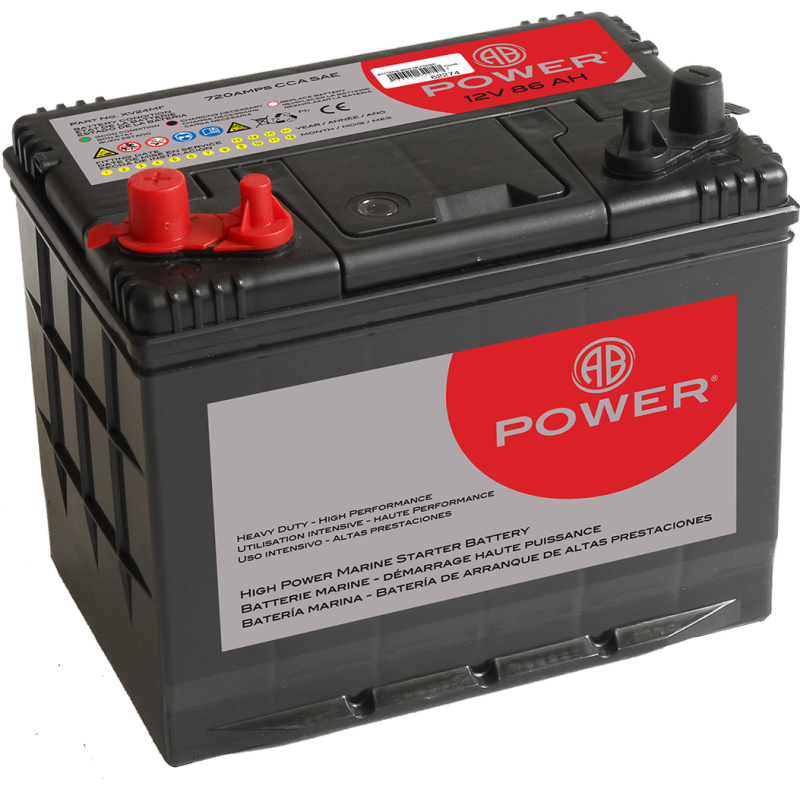AB Power 86A Marine-Batterie für Motorstarthilfe und Dienstfahrten