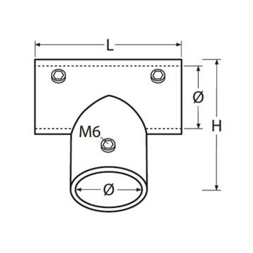 Raccord T de tube inox Ø22mm 90°