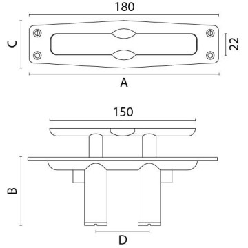 Verdeckte Klampe aus Messing verchromt