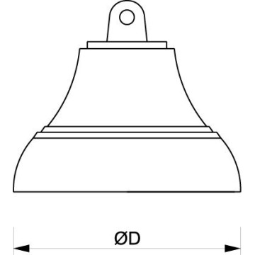 Cloche de bord en laiton poli, 19cm ou 10cm