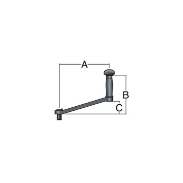 Manivelle de winch Harken en alu, 203 mm, avec verrouillage