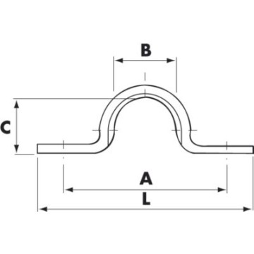 Bügel Edelstahl (AISI 304), Lochabstand 45mm