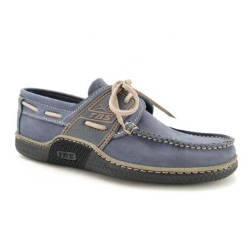 Chaussures bateau en cuir TBS Globek, marine/loutre