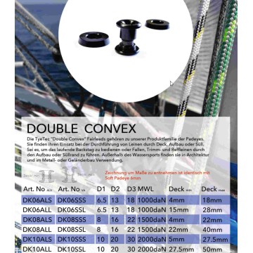 Padeye TyeTec double convexe alu 10 mm