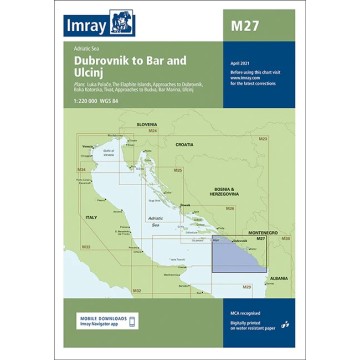 Imray Seekarten M27 Dubrovnik to Bar and Ulcinj