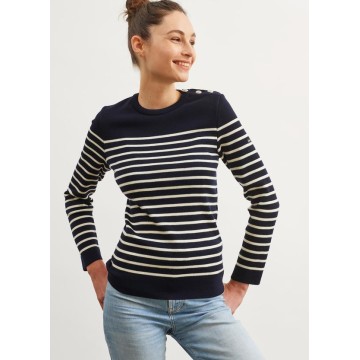 Gestreifter Marinepullover Saint James Marée, Navy/Ecume