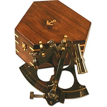 Sextant laiton décoration avec coffret bois