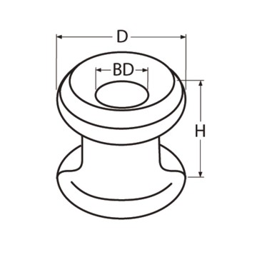 Bouton de bâche chromé 11x10mm