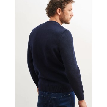 Pull marin en laine Saint James pour Homme, Cancale, Marine