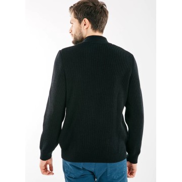 Pull Saint James Bourboule, col montant boutonné