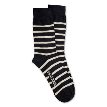 Chaussettes Saint James Pieds rayés Marine/Ecru