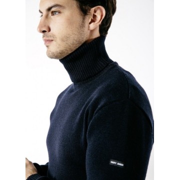 Pull homme col roulé Saint James, Marine