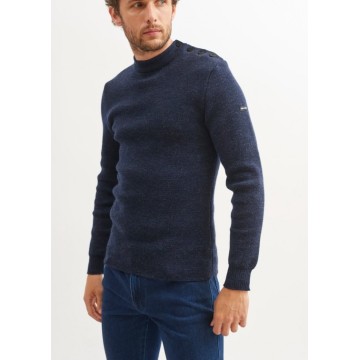 Pull marin Saint James Matelot cintré, bleu chiné