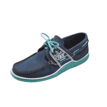 Chaussures bateau en cuir TBS Globek navy/tropical